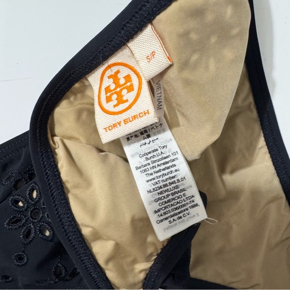Tory Burch Black floral design, peekaboo Bikini sm bottom Med top - Picture 4 of 6